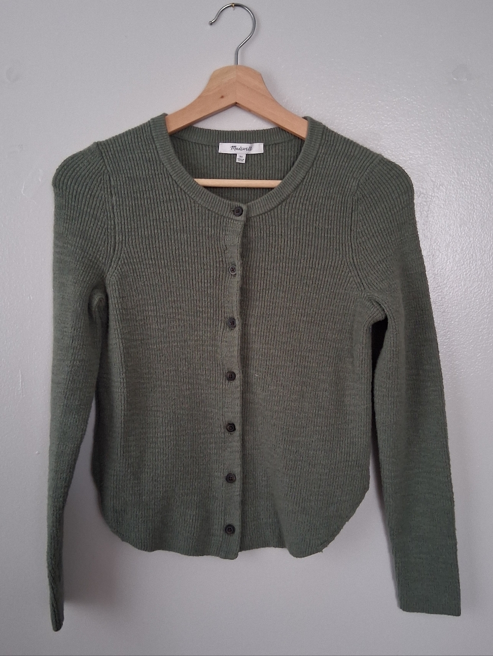 Madewell Green Cardigan Cotton & Poly Mix